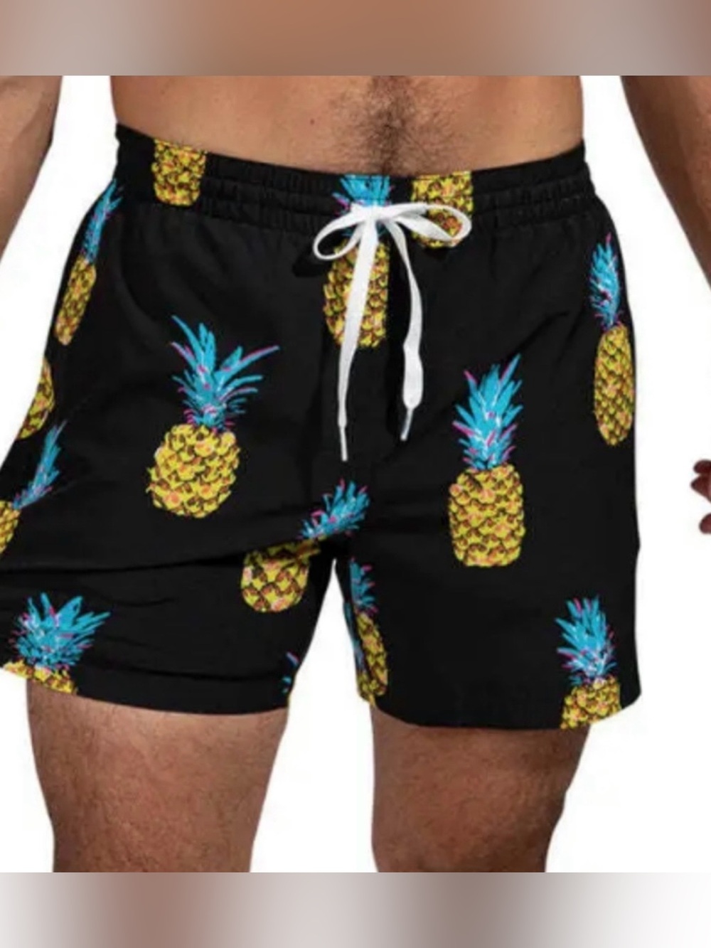 chubbies Black Swim Shorts with Pineapple Accent